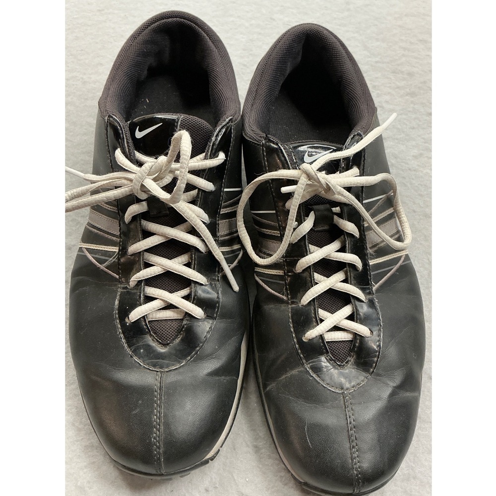 Nike Golf Shoes Black Power Channel Soft Spikes Size 9W Athletic 418356-010‎